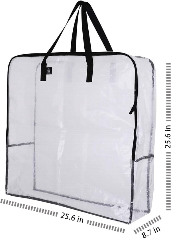 4-pack överdimensionerade genomskinliga förvaringsväskor för college, flyttmaterial, underbäddsförvaring, garageförvaring (4-pack)