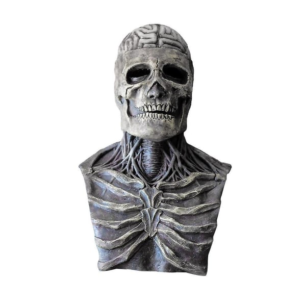 Skrik Hodeskalle Ansiktsmaske Bevegelig Kjeve Latex Halloween Full Hodedeksler Horror Kostyme Tilbehør For Menn Kvinner