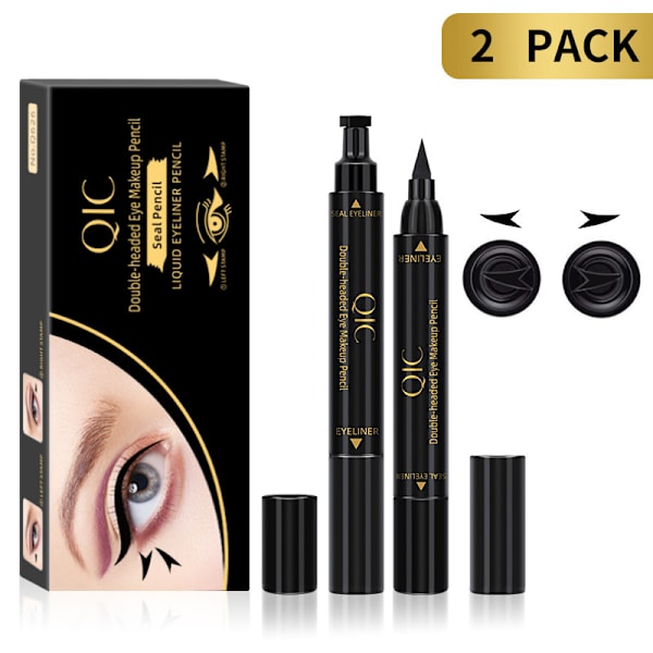 Musta nestemäinen eyeliner, 2 kpl nestemäistä eyelineriä, vedenpitävä, pitkäkestoinen ja tahriintumaton eyeliner-setti
