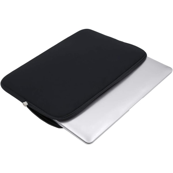 15,6 tums case Skyddande vadderad laptopväska kompatibel med 15,6 tums bärbar dator Ultrabook Chromebook (svart, uppgraderad version)