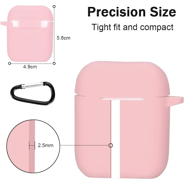 Airpods Case Cover Kompatibel för AirPods 2 & 1, AirPods 2 & 1 Case Cover [Synlig LED - indikator] [Stöd för trådlös laddning