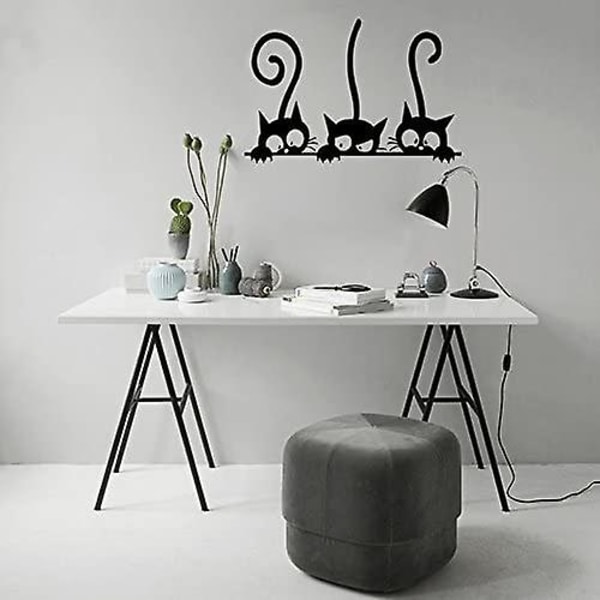 Vägg Pvc Väggdekal Dekal Citat Art Vinyl Cat Pattern 8'12' Svart