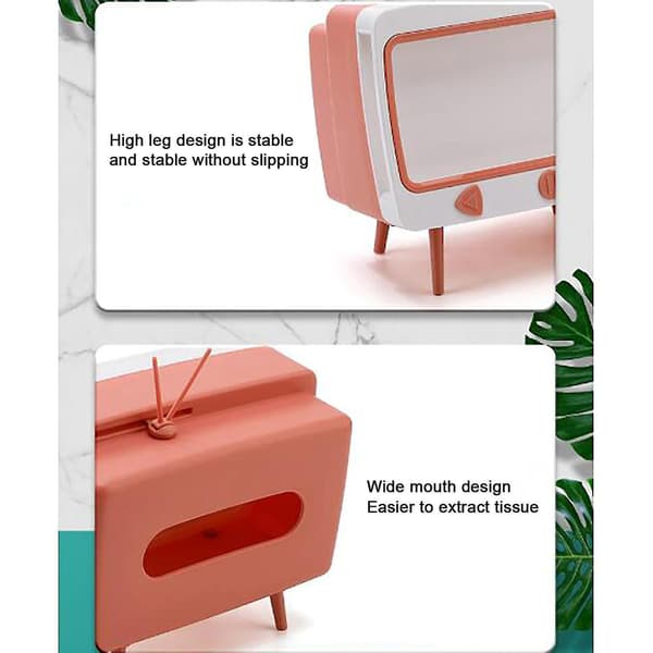 Tv Tissue Box Mobiltelefon Stand Desktop Tissue Hållare