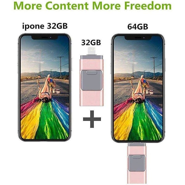 4 In1 USB I Flash Drive Disklagring Memory Stick För Iphone Ipad Pc Ios Android Red 32G