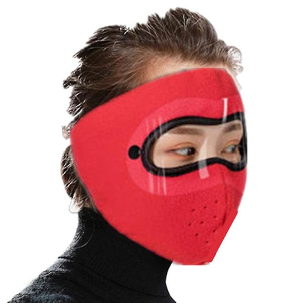 Unisex Winter Warm Thermal Full Protection Goggle Neck Sport Cykling Face Cover (röd)