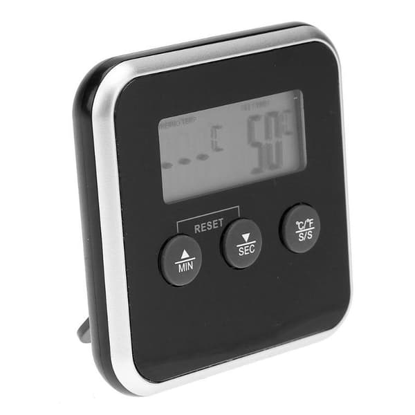 Digitalt Display C/f Mat Termometer Probe Timer Meter Magnet Matlaging Mat