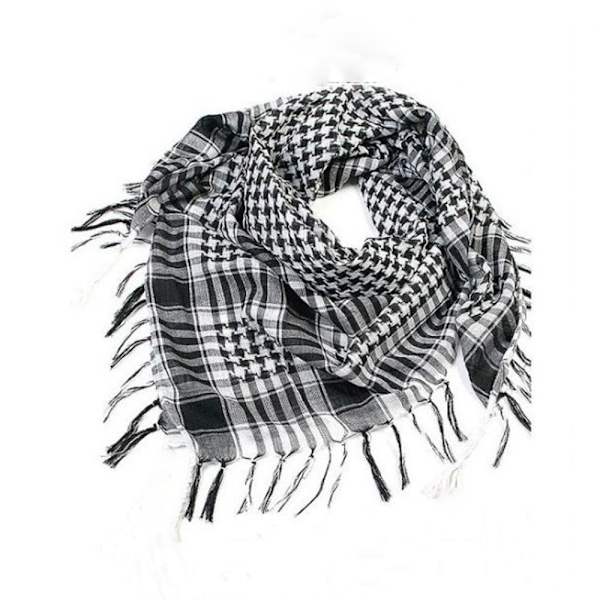 2 st Black & White Desert Scarf Lätt bomull Militärstil Airsoft Re-enactment Army