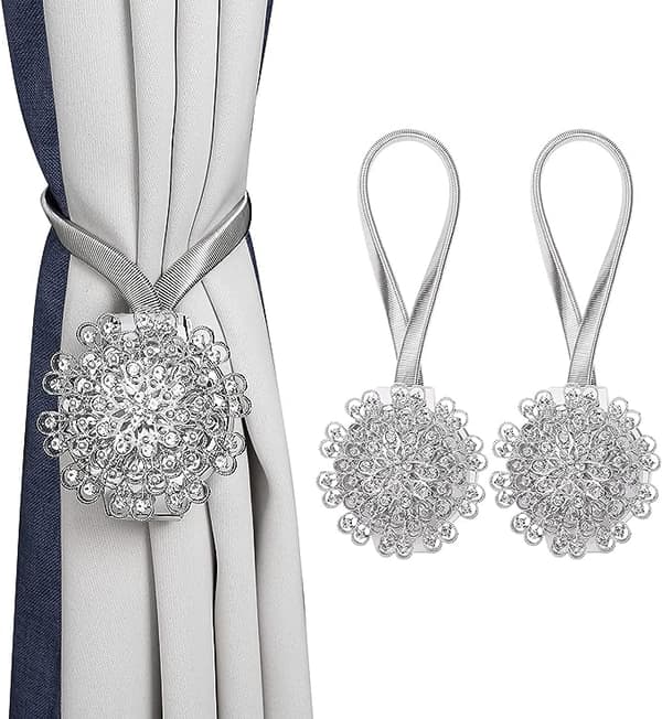 Magnetiske gardinbindere - 2 gardinbindere - Rhinestone Cu