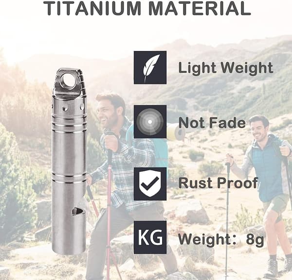 Titanium udendørs nødfløjte, EDC høj fløjte halskæde fo