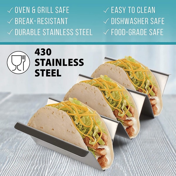 Taco Holder Stativ Med Håndtag, Sæt Med 4