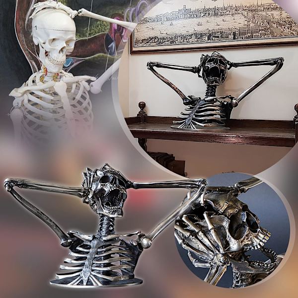 Break The Rules Madness Skjelettbyste Skulptur, Breaking All The Rules Hodeskalle Statue, Madness Skjelettbyste Figur, Håndlagde Resin Håndverk Ornament f