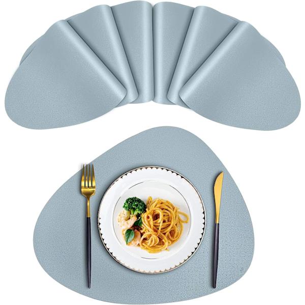 Runda läderunderlägg för matbord Set om 6, värmebeständig halkfri, tvättbar isolering Kaffemattor Nordic Style set (Placem