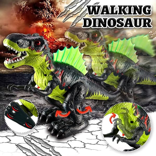 Rex Dinosaur Action Figur Leke med Vannspray, Gåfunksjon, Lys og Lyder, Gaver til Gutter og Jenter 3 4 5 År