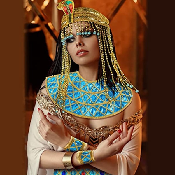 4 stycken egyptisk kostymtillbehör för kvinnor medföljer egyptisk