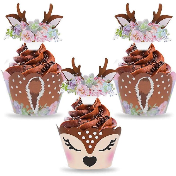 24 set standardstorlek tårtkoppar Cupcake wrapper liner för födelsedagsfest Holiday Juldekor DIY Cup