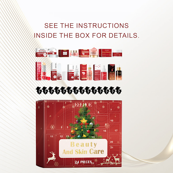 Flickor Adventskalendrar Kalender 24 stycken Hudvård Presentförpackning Jul Nedräkning Kalender Hudvård Set