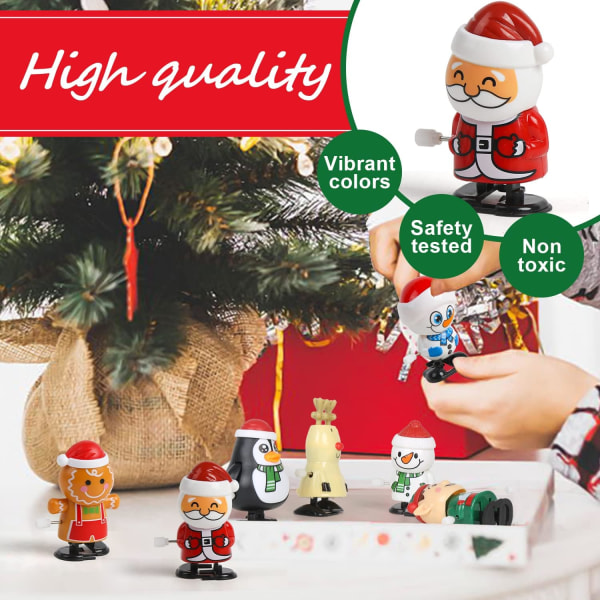 8-pack Julupprullningsleksaker Julstrumpstoppare Julleksaker för barnkalaspåsfyllare