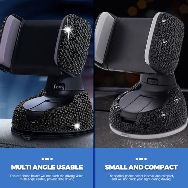 Biltelefonholder med bling-krystaller Universal bilventiltelefonholder til navigation til kvinder