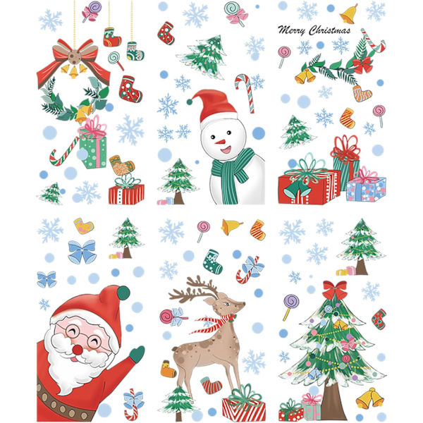 Christmas Window Clings Stickers for Glass - Juldekaler Semesterdekorationer Santa Rendekaler för pojkar och flickor Barnfest