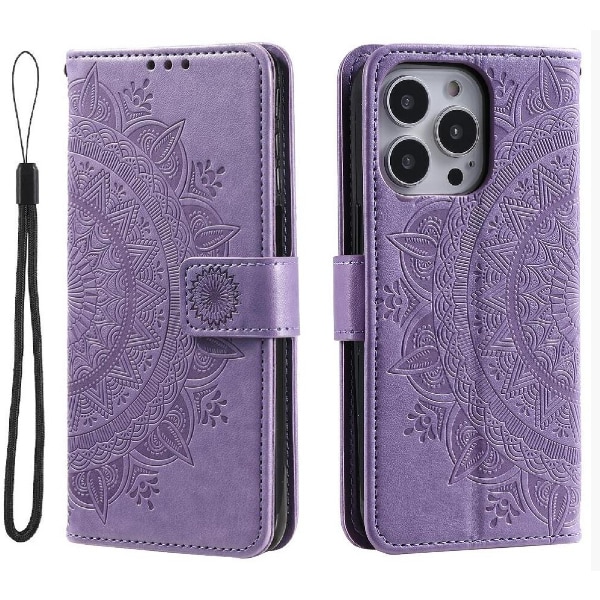 Flipcover til i-phone 16 promax Totem Prægning Pu Læder Pung Cover Kickstand