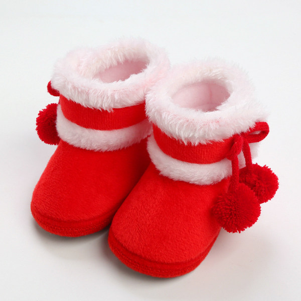 Baby Jultomten CLAUSS RÖD Nyfödd varma vinterskor för baby (12-18 månader)