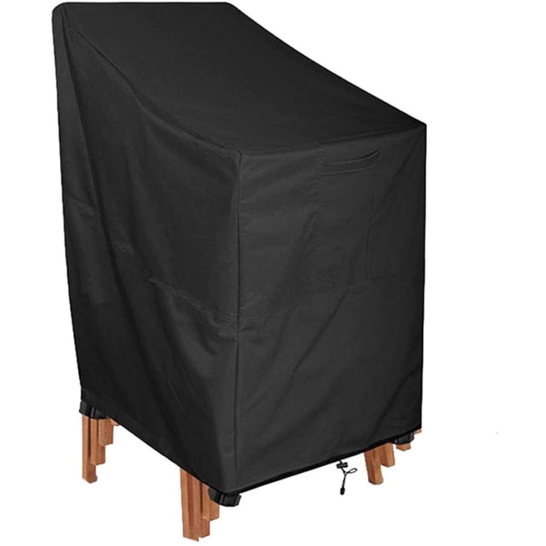 Utomhusstolsöverdrag 2-pack, uteplatsstolsöverdrag (120*65*65*80 cm), hållbara och vattentäta svarta överdrag för Lounge Deep Seat, Regn Snö Damm Vindtät