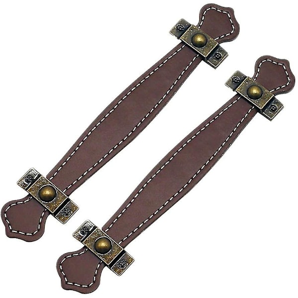 Läderlådhandtag Vintage praktiska resväskahandtag Läderdraghandtag 2st-Brun