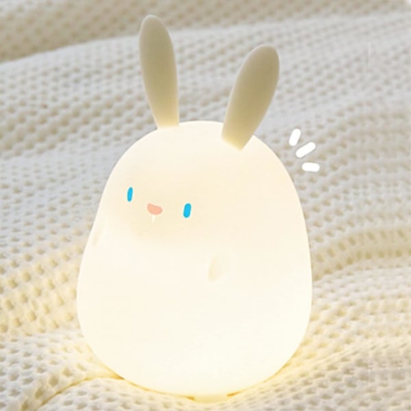 Nattlampa för kanin för barn med 20 minuters timer, LED Nomadic nattlampa, liten laddningsbar sänglampa för baby , flickpresent 4 5 7 år gammal
