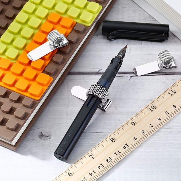 12-pack Manganstål Pennhållare Pen Loop Pen Clip Journal Notebook Pennhållare Stylus Hållare Organizer för bärbar dator och urklipp i hemmet, ficka, av
