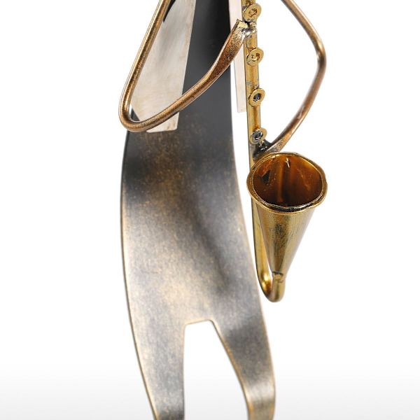 Cowboyband Gitarr Musik Gitarr Spela Metallskulptur Handgjord inredning för hemmakontor Presenter till musikälskare（saxofonspelare）