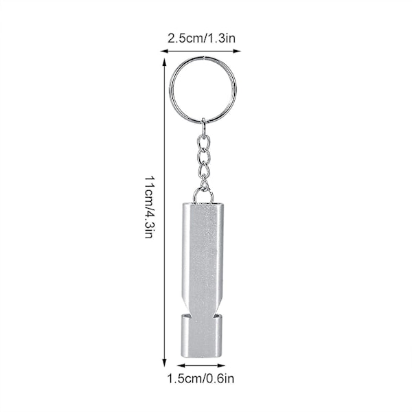 2 st Utomhus bergsklättring Vildmark Survival Whistle Aluminiumlegering metall dubbelhål högfrekvent diskant visselpipa