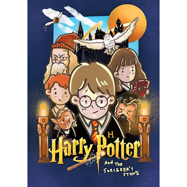 Ny i lager 2024 Julnedräkningskalender Harry Potter Doll Anime Figur Harry James Potter Hermione Jean Granger Leksaker Present B