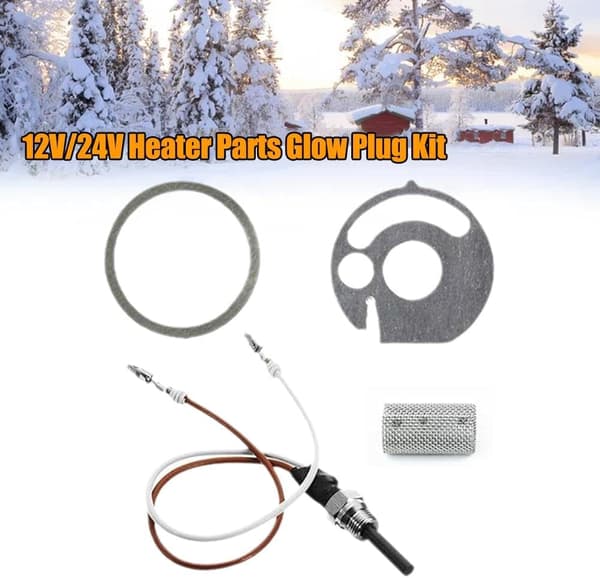 4 stk Luftdieselvarmer glødeplugg servicepakke, glødeplugg, glødeplugg, brennerpakning, motorpakning for Eberspacher Hydronic D4WS, 5WZ, D5WS, D5WSC