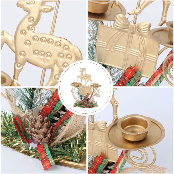 3 stk. Juleelg Lysestake Lysestakeholder Pynt Jernkunst Lysestake Dekor Juledekorasjoner Gaver Ornamenter