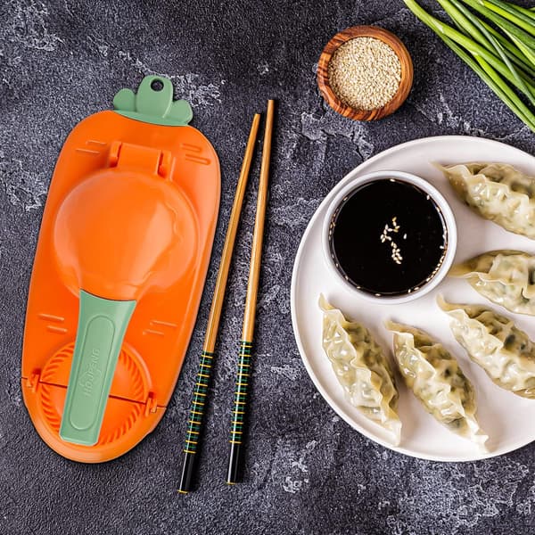 【Ny version】2-i-1 dumpling maker, multifunktionel gør-det-selv manuel dumpling presseform, let værktøj til dumpling fremstilling (orange)