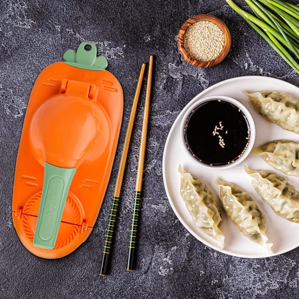 【Ny version】2-i-1 dumpling Maker, multifunktionell gör-det-själv manuell dumpling press-formset, lättverktyg för dumpling make (orange)