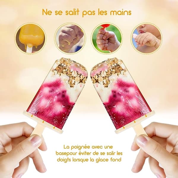 9 isforme med pinde, BPA-fri silikone ispindeforme, genanvendelige DIY ispindeforme.
