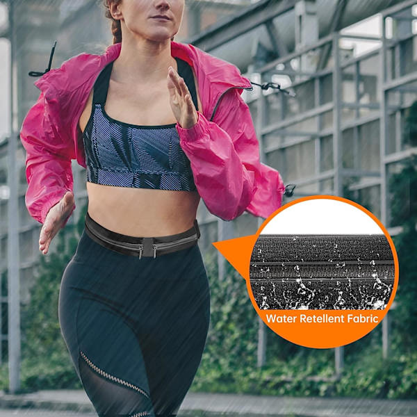 Tunt löparbälte för kvinnor män med justerbar rem, midjebälte för vandring, resor, träning, promenader, hund, promenader, sport, löpning, midja, pengar, t