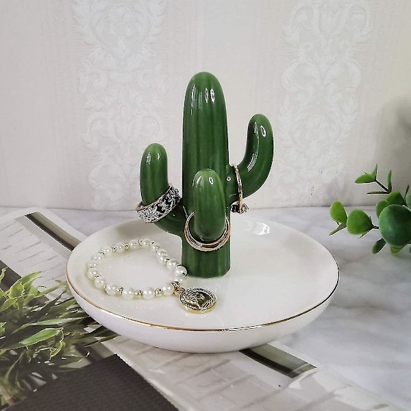 Ringholder, kaktus ringholder smykke bakke, bordplade smykke display