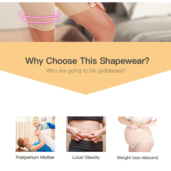 Shaping-shorts med høy midje og sømløs design som gir magekontroll og kompresjon for å løfte og forme rumpeballene, undertøy shapewear（Lys beige） XL/2XL