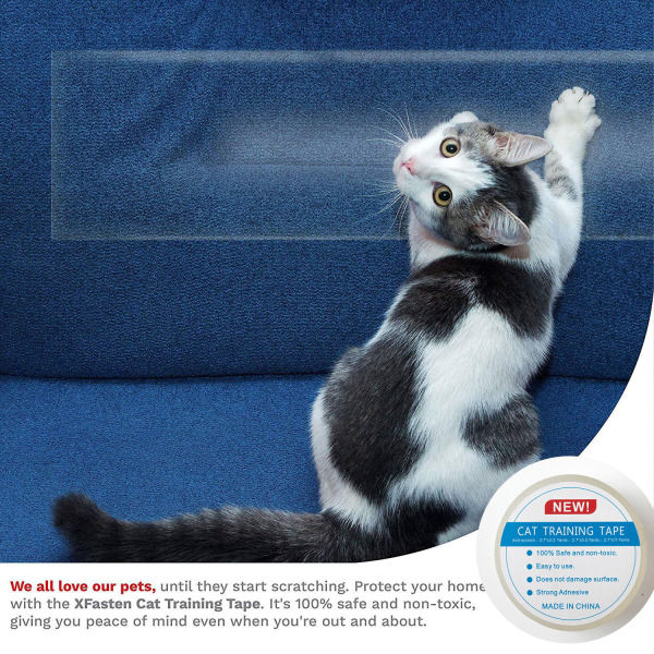 Pet Cat anti-scratch Guard Shield Training Tape Soffa Väggdörr Protector Sticker-L