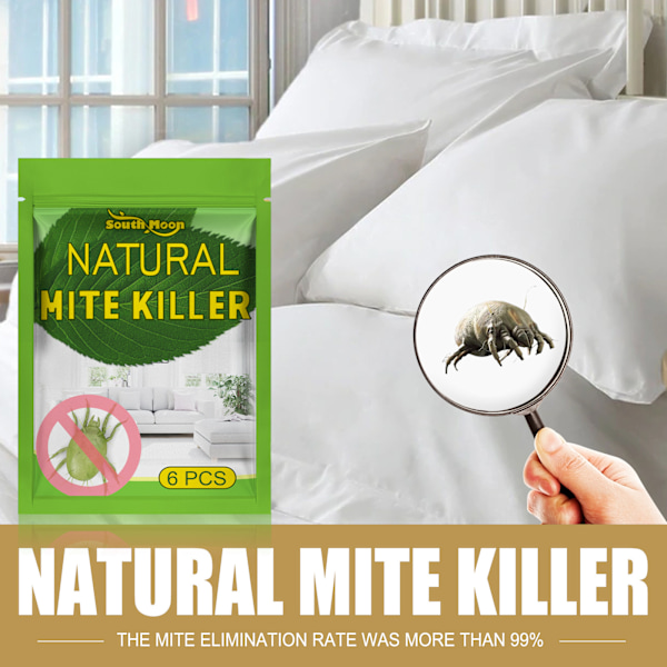 6st / förpackning-dammsugarekvalster-mördare eliminator natur för säng lakan soffa