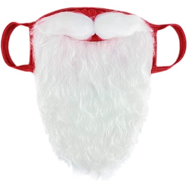 3 Sæt Lukkede Masker Sjovt Skægget Julemandskostume til Voksne til Jul (One Size)