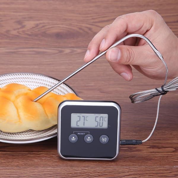 Digitalt Display C/f Mat Termometer Probe Timer Meter Magnet Matlaging Mat