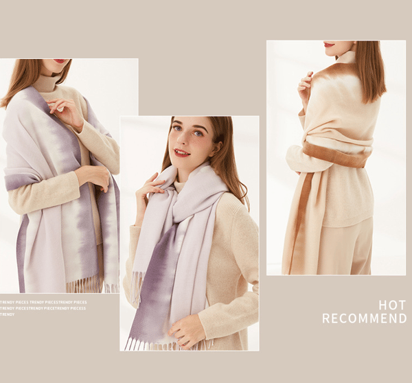 Gradient Omslag Efterår og Vinter Sjal Imitation Cashmere Sca