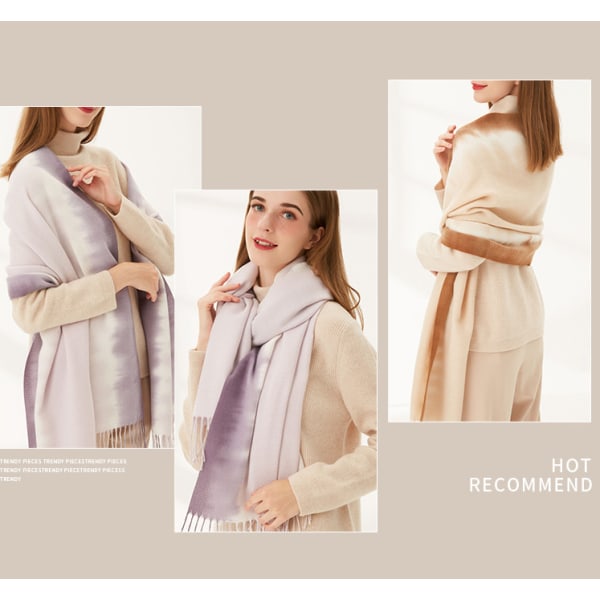 Gradient Surround Höst och Vinter Sjal Imitation Cashmere Sca