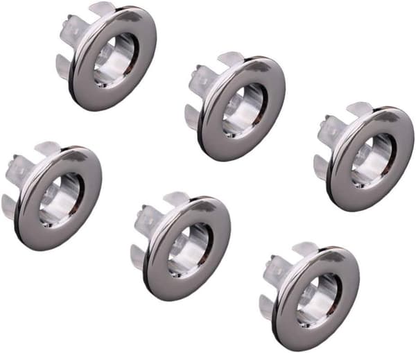 Set med 6 Överströmningsringar i Mässing för Kök, Diskbänk, Vask