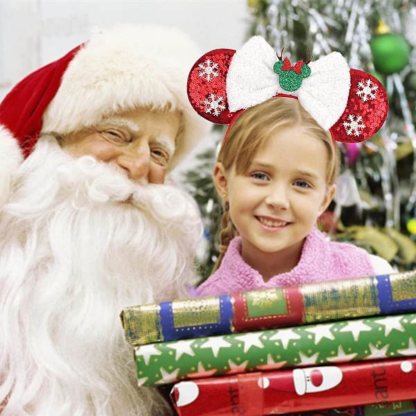 Hårbøjle Pandebånd til Piger, Glitter Hårbånd Hårtilbehør til Julepynt Fest (Stil 1)