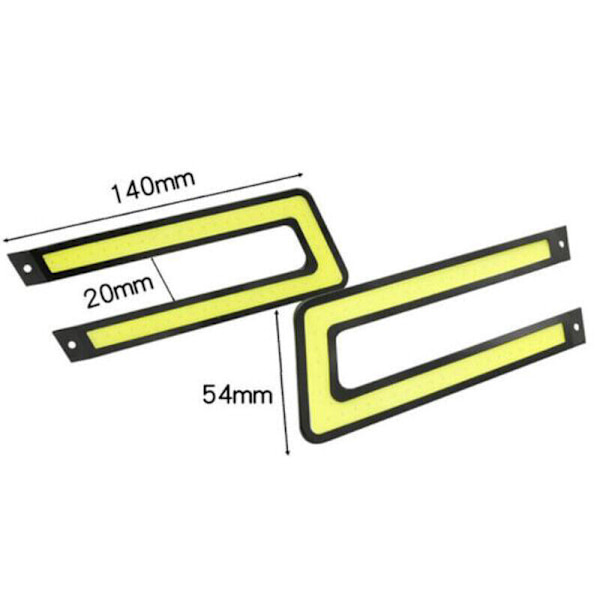 1 par vit COB DRL LED varselljus för universal dimlampa för bilkörning