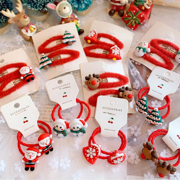 15 kappaletta Viisi tyyliä lasten tiara Joulu tiara Joulu scrunchpin tiara söpö lumiukko vauvan hiuskoristeet Joulupukki 3cm